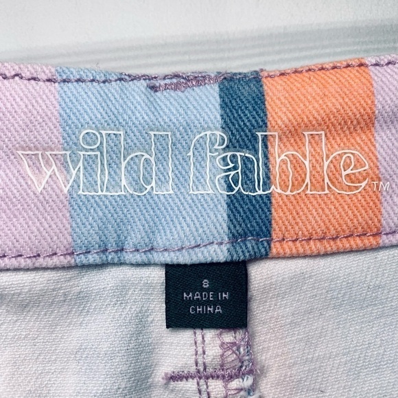 Wild Fable NWOT Hi-Rise Striped Jean Shorts - Picture 5 of 8